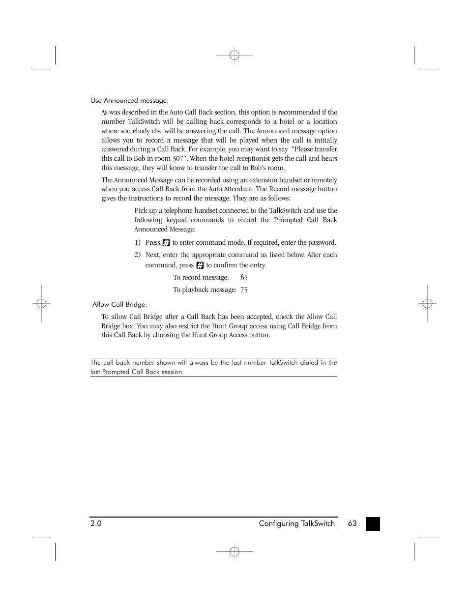 Talkswitch 48 User Manual | Page 67 / 137