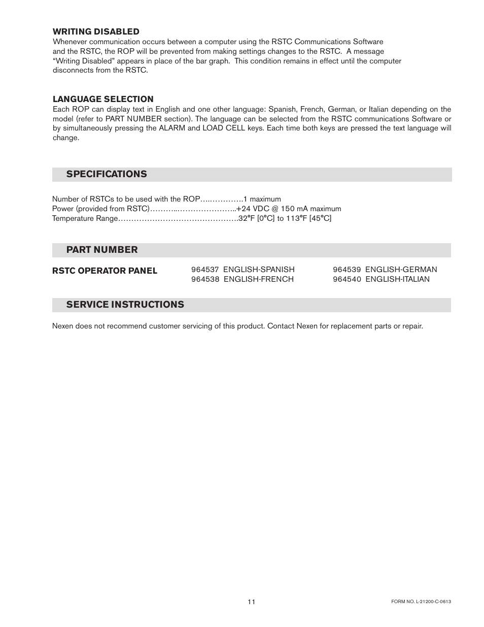 Nexen ROP 964538 User Manual | Page 11 / 12