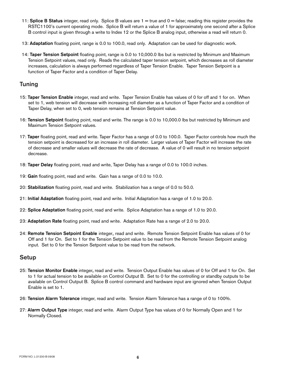 Tuning, Setup | Nexen RSTC1100 964528 User Manual | Page 9 / 14