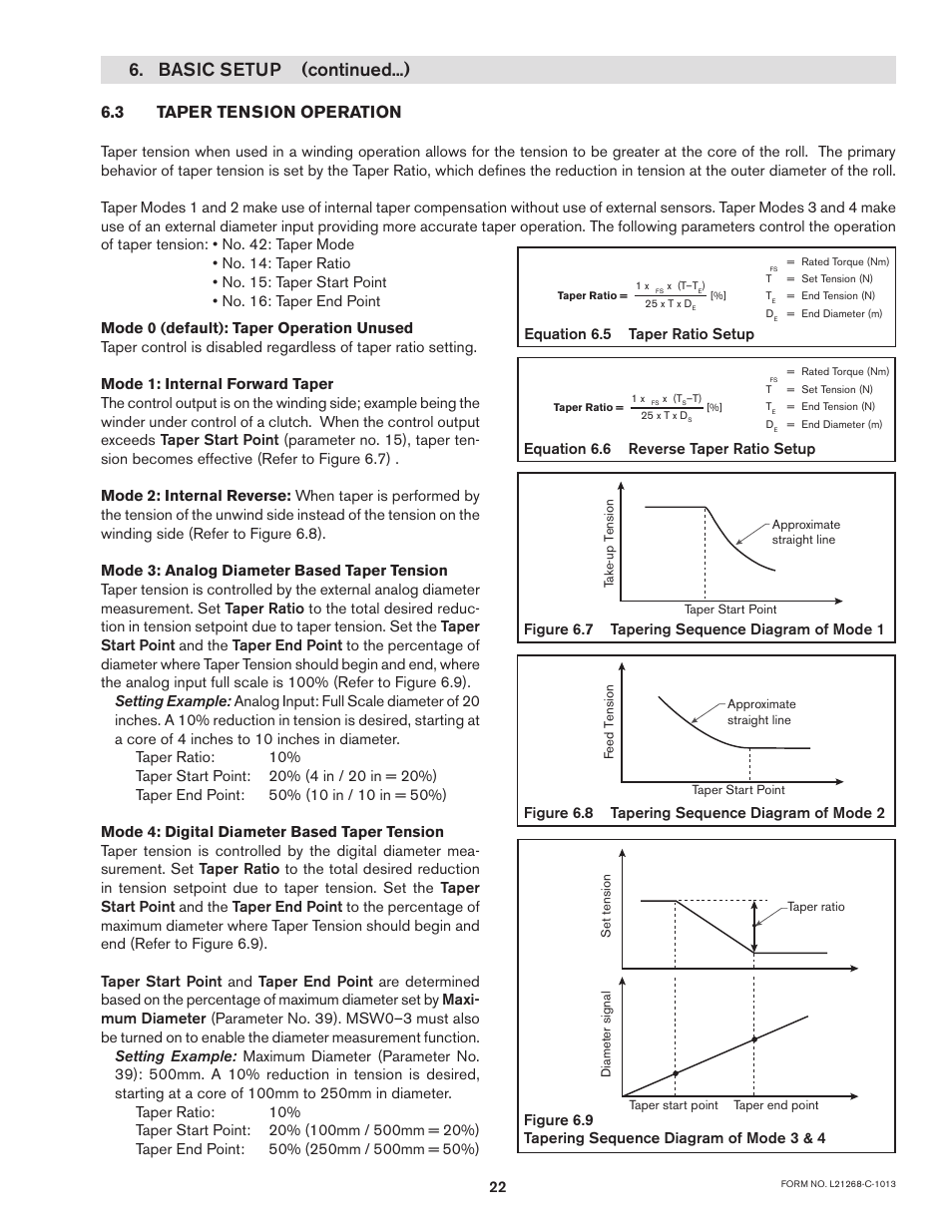 Basic setup (continued...), 3 taper tension operation | Nexen TC920V 964356 User Manual | Page 25 / 38