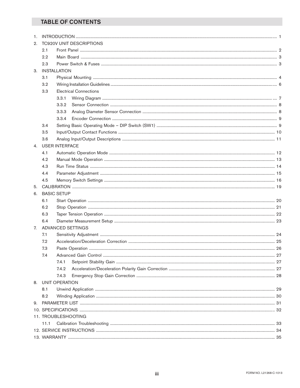 Nexen TC920V 964356 User Manual | Page 3 / 38