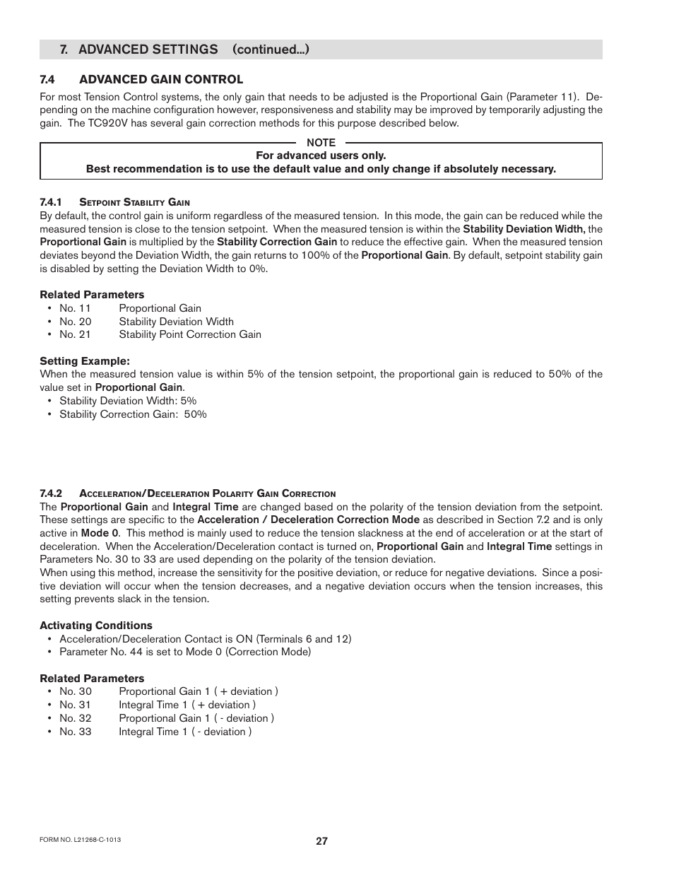 Advanced settings (continued...) | Nexen TC920V 964356 User Manual | Page 30 / 38