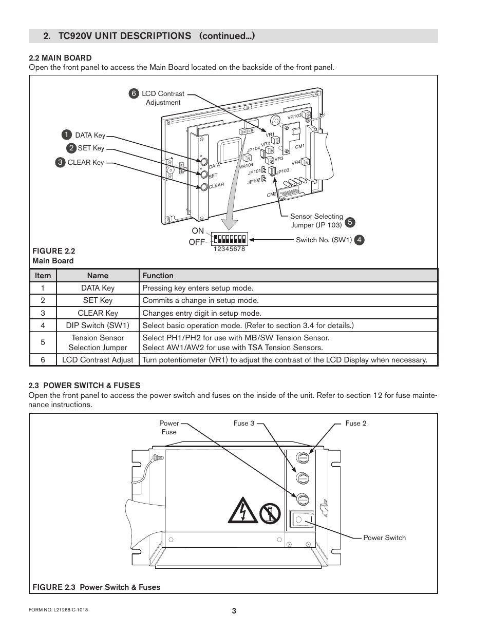 Tc920v unit descriptions (continued...) | Nexen TC920V 964356 User Manual | Page 6 / 38