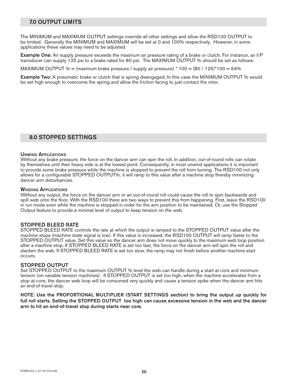 Nexen RSD100 964520 User Manual | Page 20 / 28