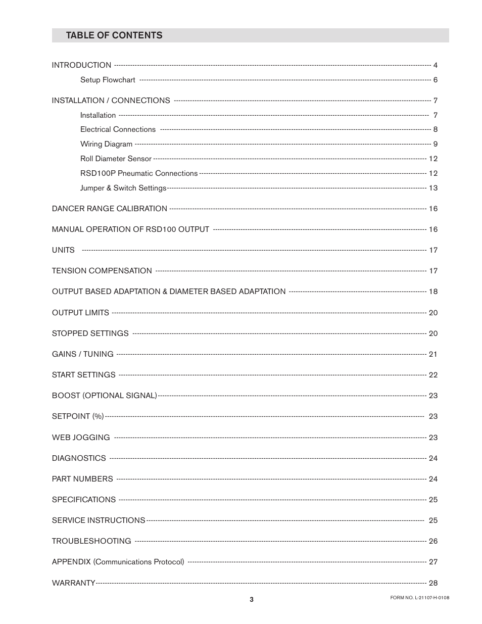 Nexen RSD100 964520 User Manual | Page 3 / 28