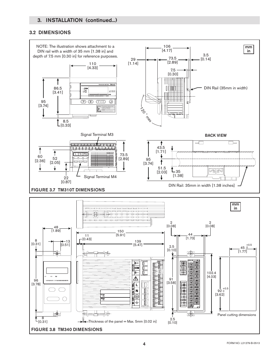 Installation (continued...), 2 dimensions | Nexen TM340 912751 User Manual | Page 7 / 18