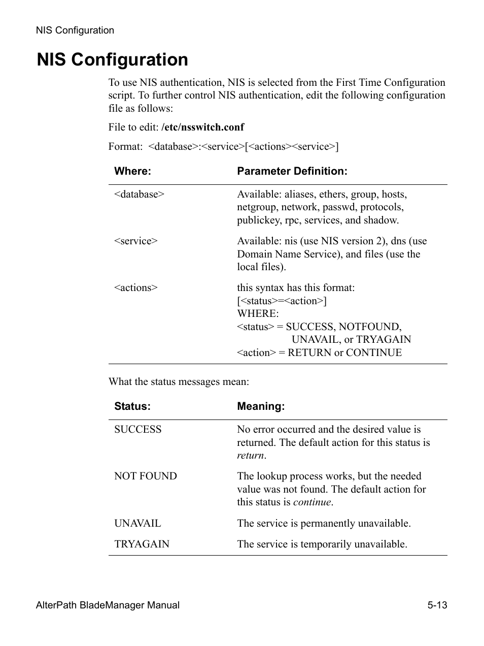 Nis configuration | Cyclades AlterPath BladeManager User Manual | Page 175 / 202