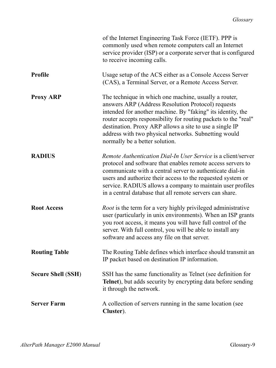 Cyclades AlterPath BladeManager User Manual | Page 195 / 202