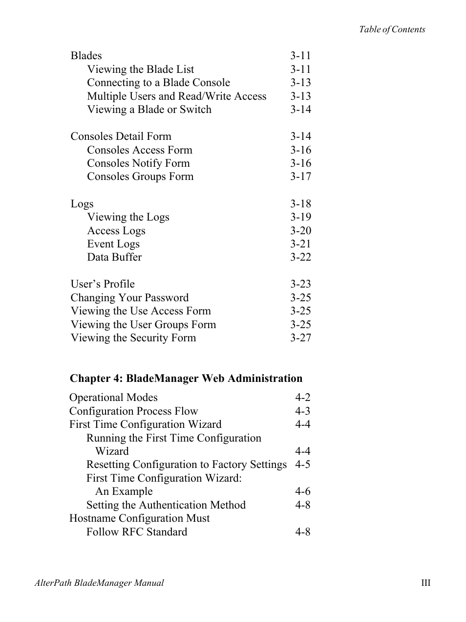 Cyclades AlterPath BladeManager User Manual | Page 5 / 202
