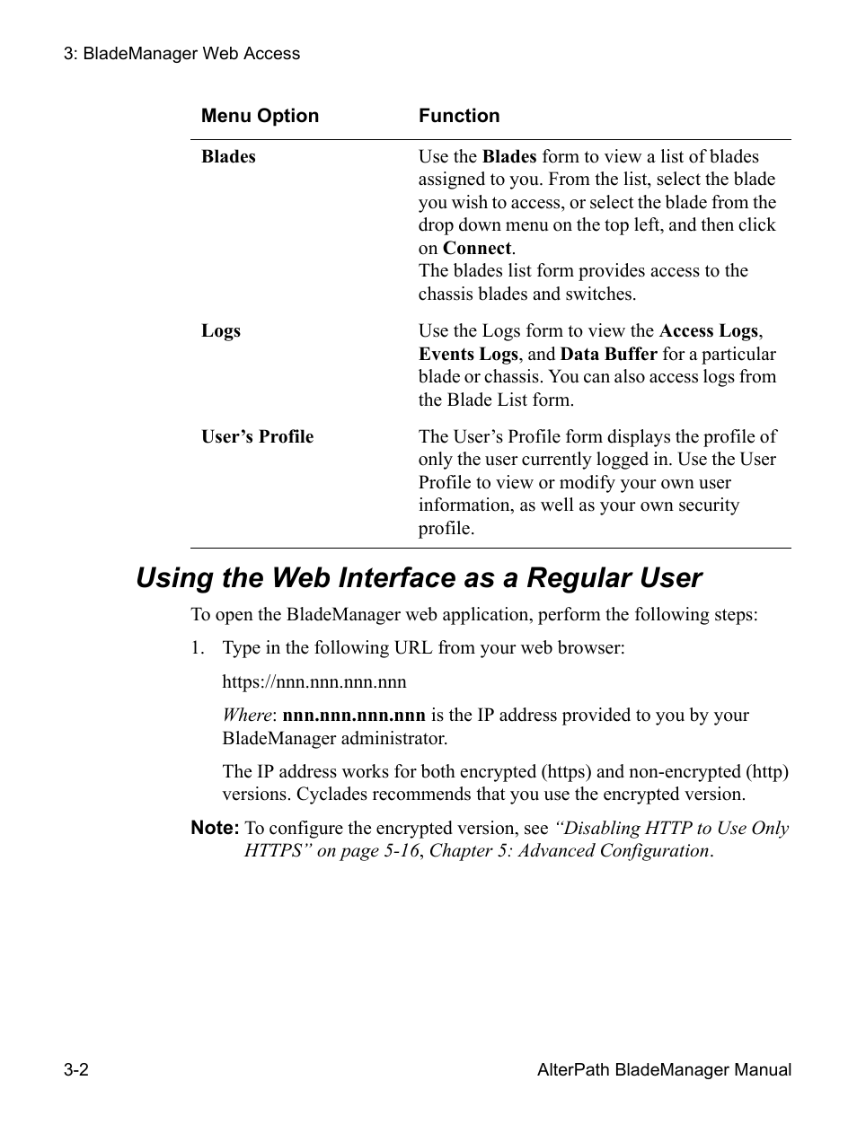 Using the web interface as a regular user | Cyclades AlterPath BladeManager User Manual | Page 56 / 202