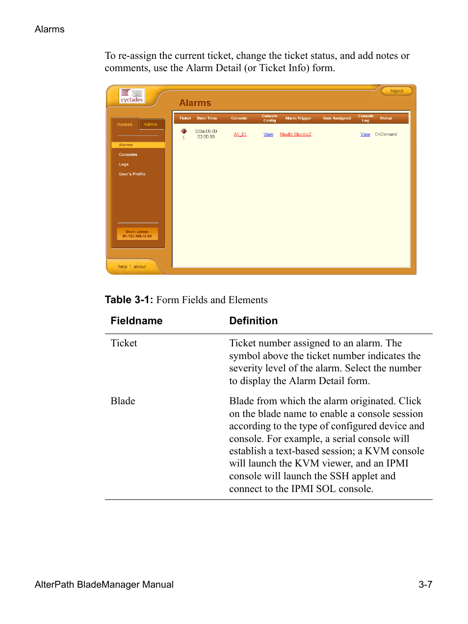 Cyclades AlterPath BladeManager User Manual | Page 61 / 202