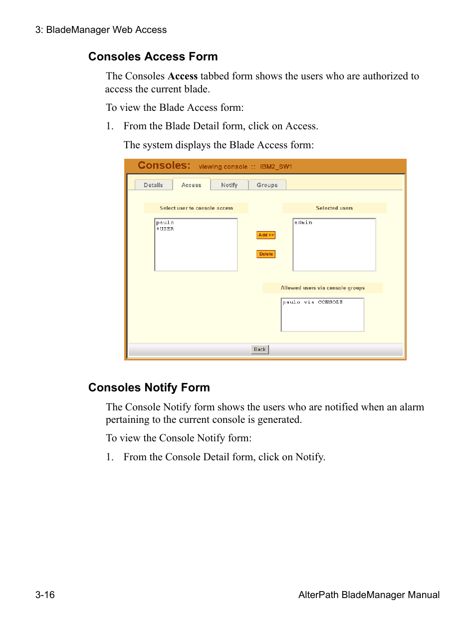 Cyclades AlterPath BladeManager User Manual | Page 70 / 202