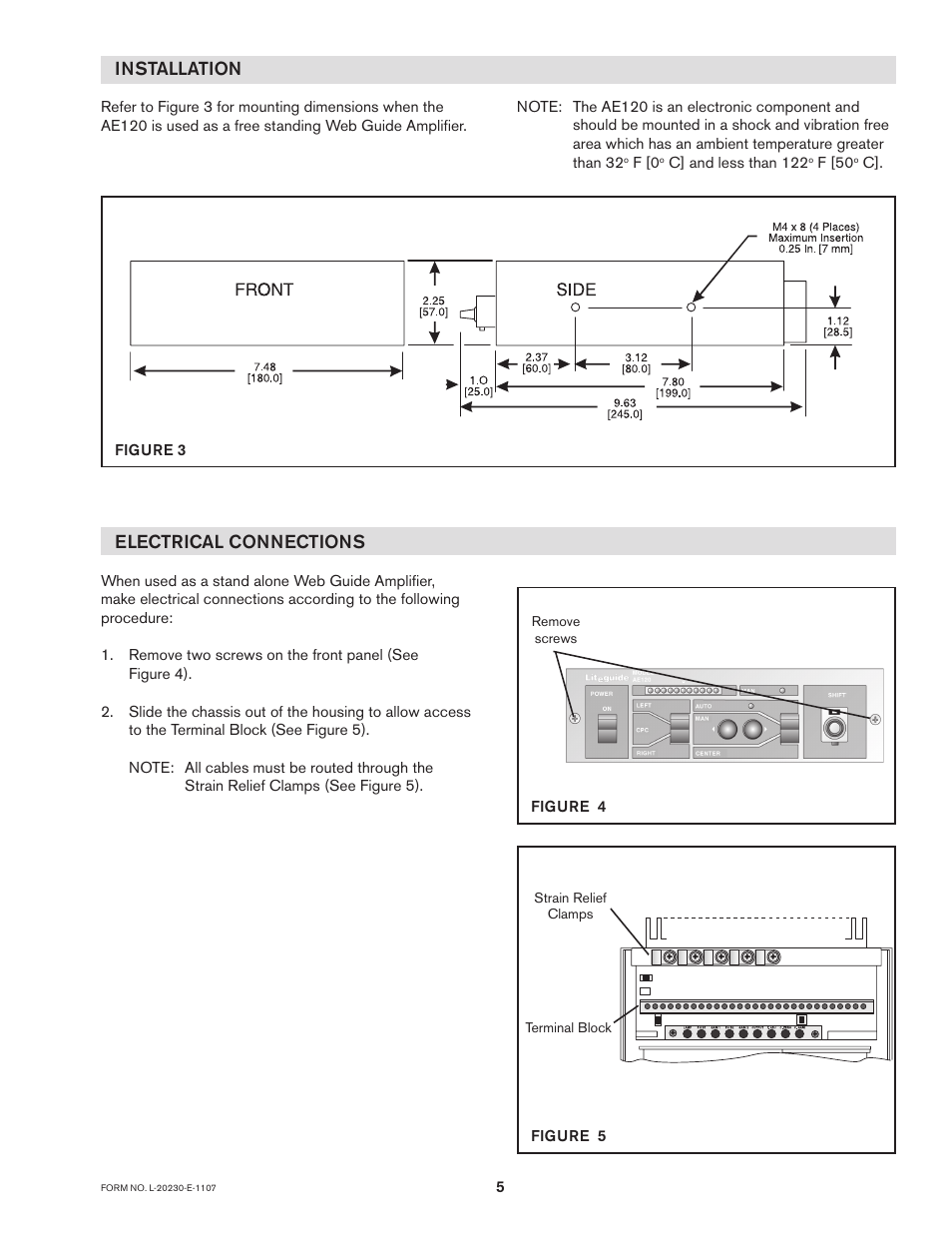 Installation, Electrical connections | Nexen AE120 912674 User Manual | Page 5 / 11