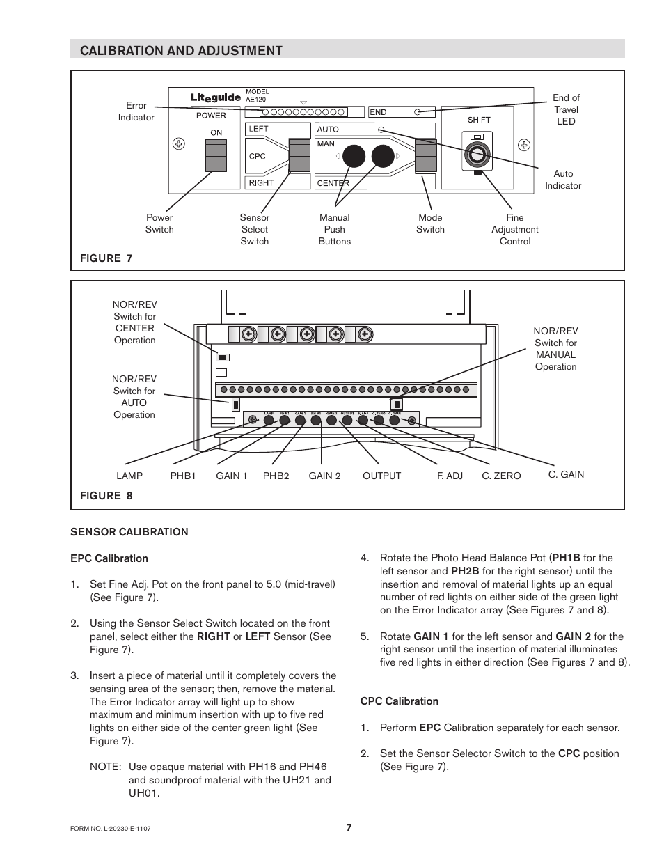 Calibration and adjustment | Nexen AE120 912674 User Manual | Page 7 / 11