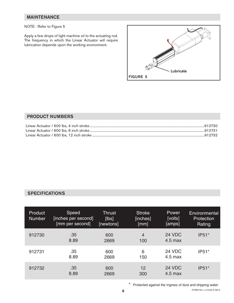 Nexen Linear Actuator 912732 User Manual | Page 6 / 9