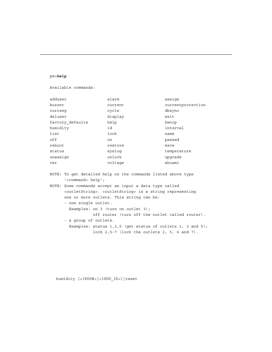 Humidity | Cyclades PM IPDU User Manual | Page 55 / 102
