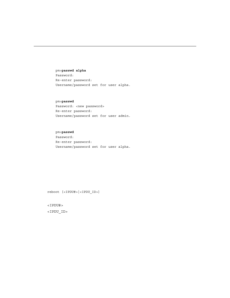 Reboot | Cyclades PM IPDU User Manual | Page 63 / 102