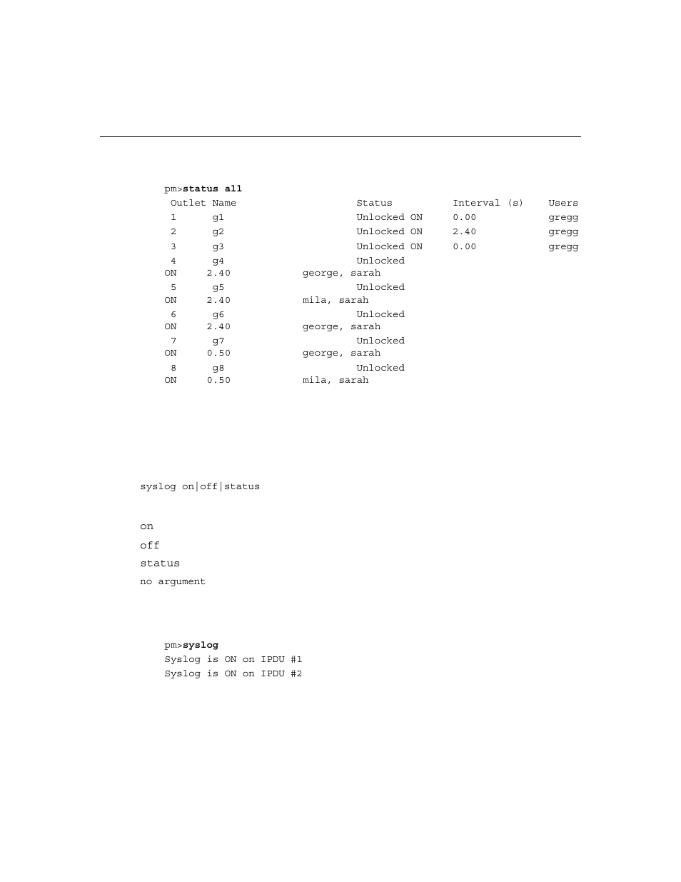 Syslog | Cyclades PM IPDU User Manual | Page 67 / 102