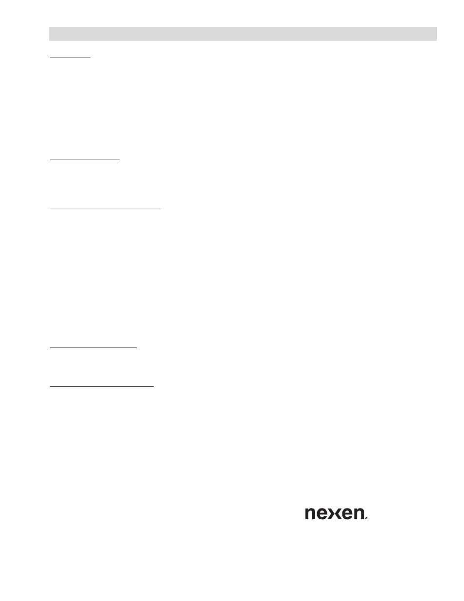 Warranties | Nexen TCB07 835186 User Manual | Page 11 / 11