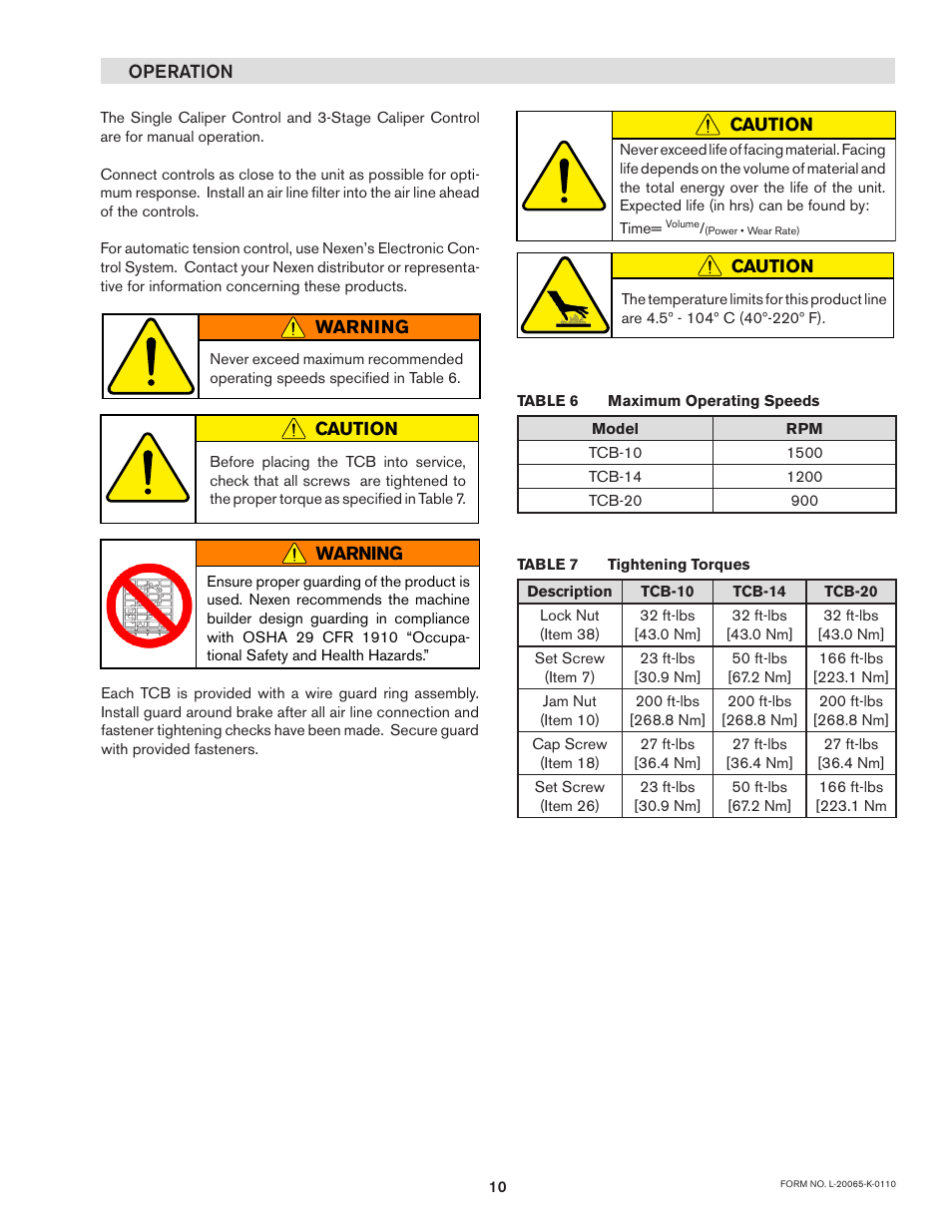 Nexen TCC Caliper 835121 User Manual | Page 13 / 20