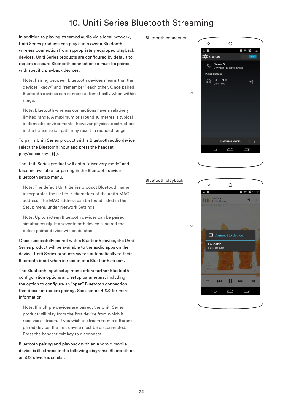 Uniti series bluetooth streaming | Naim Audio SuperUniti User Manual | Page 34 / 36