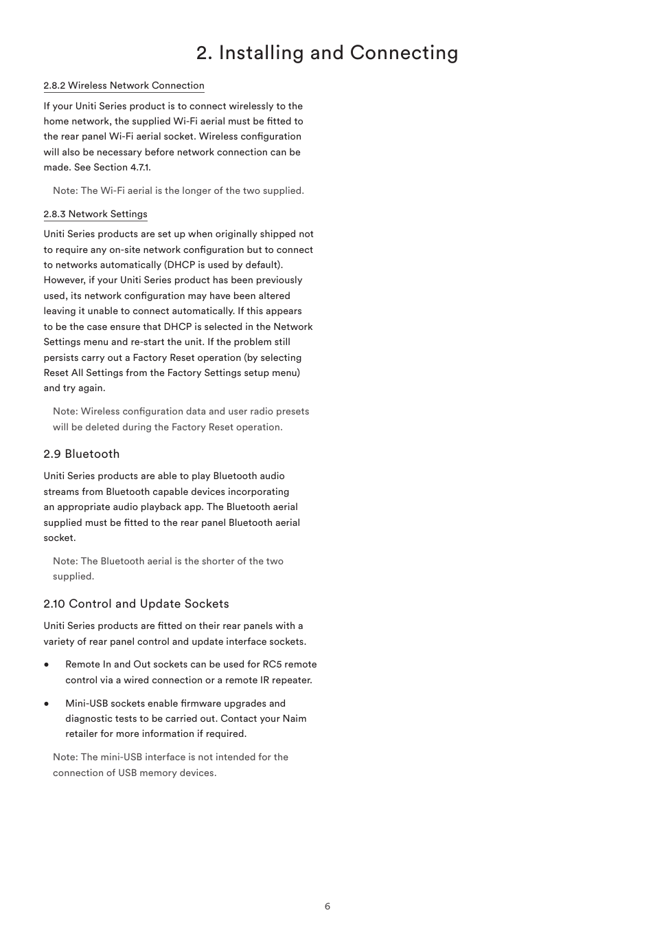 9 bluetooth, 10 control and update sockets, Installing and connecting | Naim Audio SuperUniti User Manual | Page 8 / 36