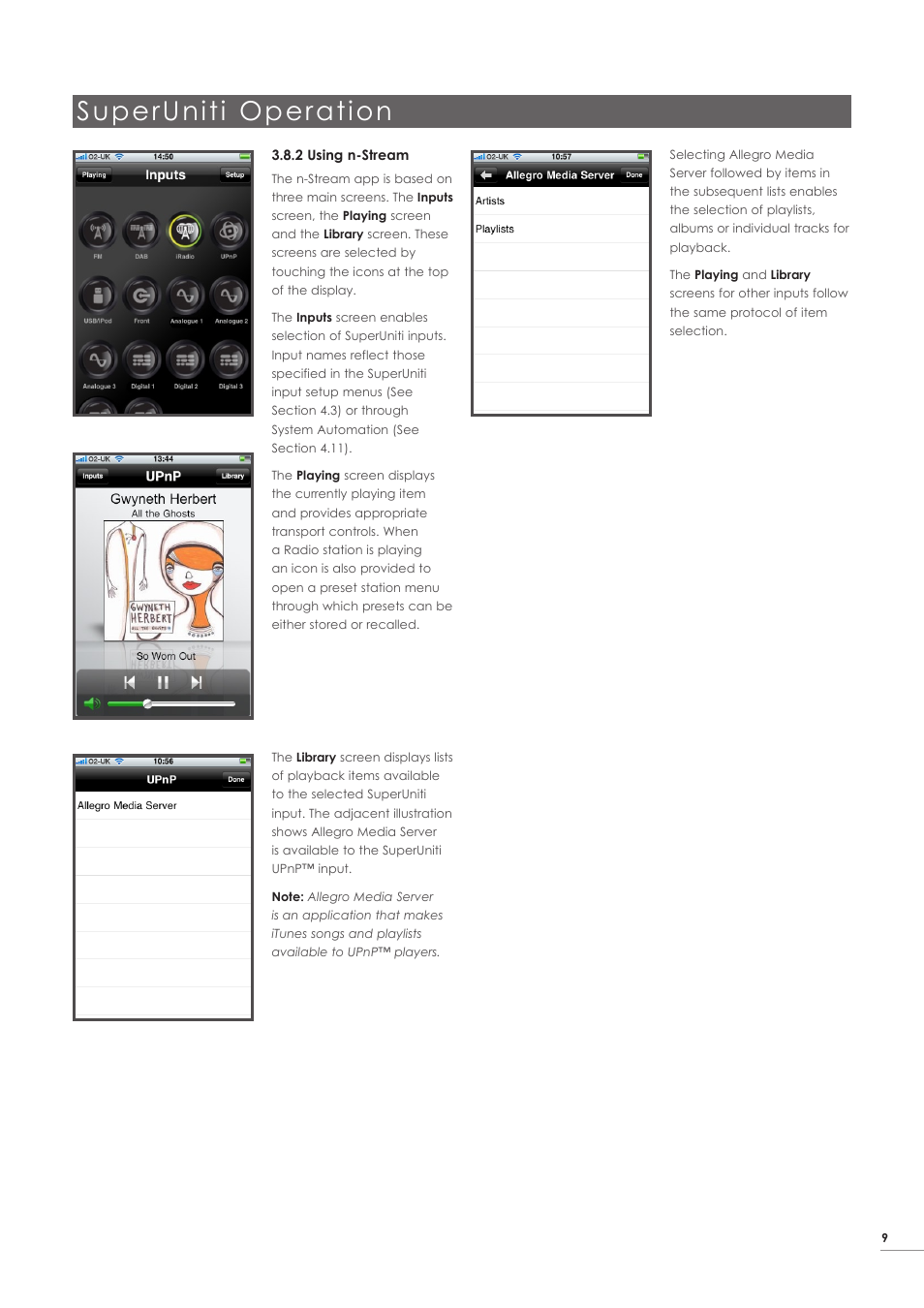 Superuniti operation | Naim Audio SuperUniti User Manual | Page 11 / 24