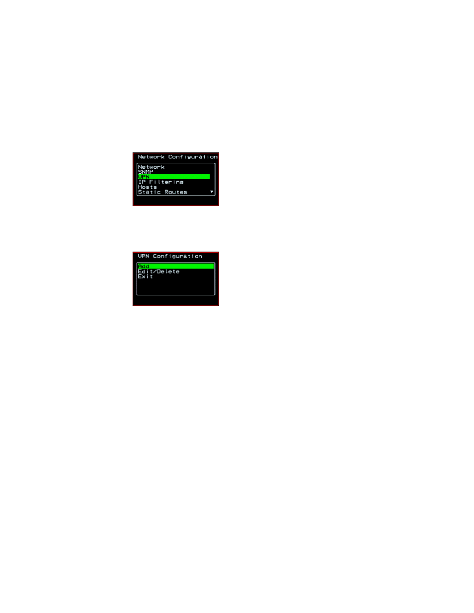 Vpn configuration screens [osd | Cyclades User's Guide User Manual | Page 389 / 506