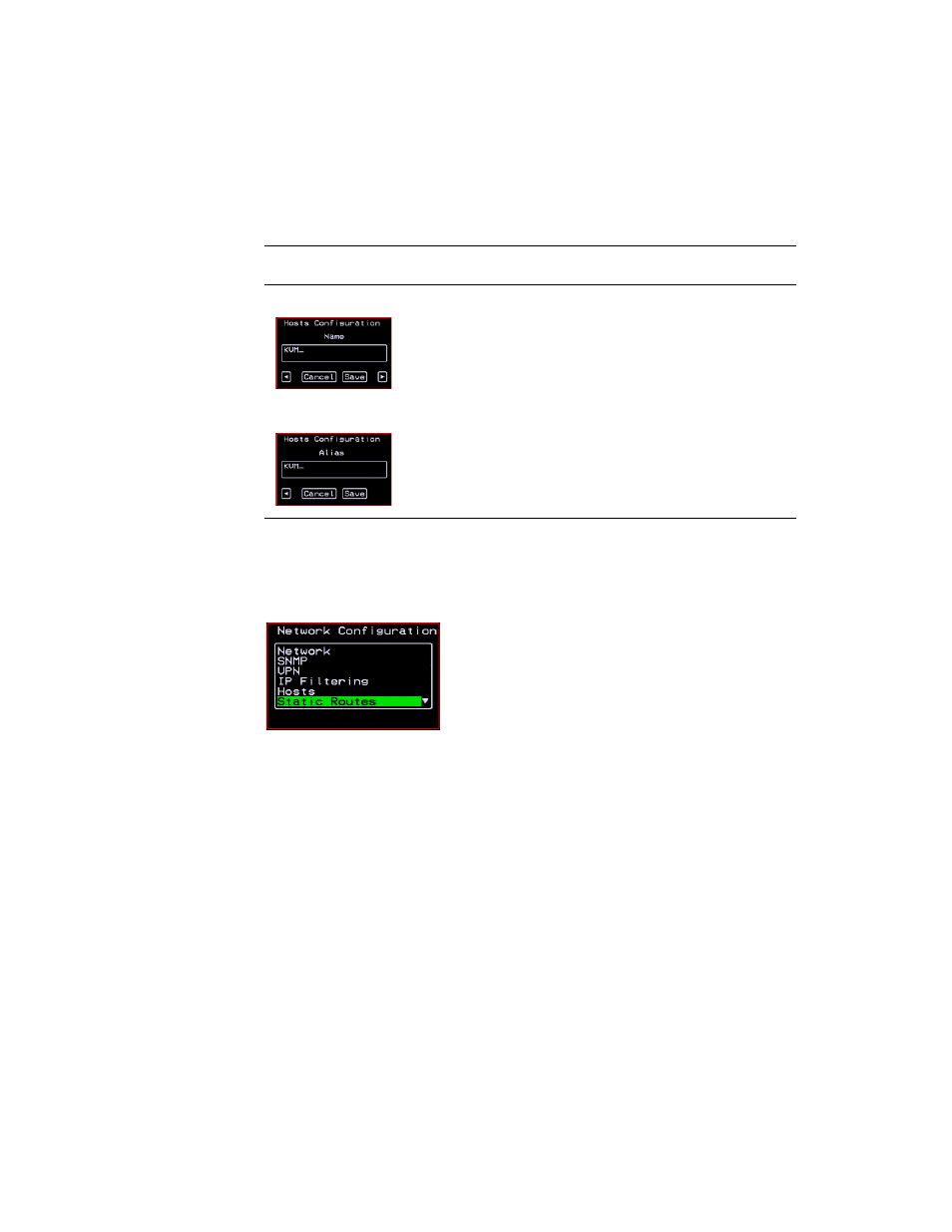 Static routes configuration screens | Cyclades User's Guide User Manual | Page 402 / 506