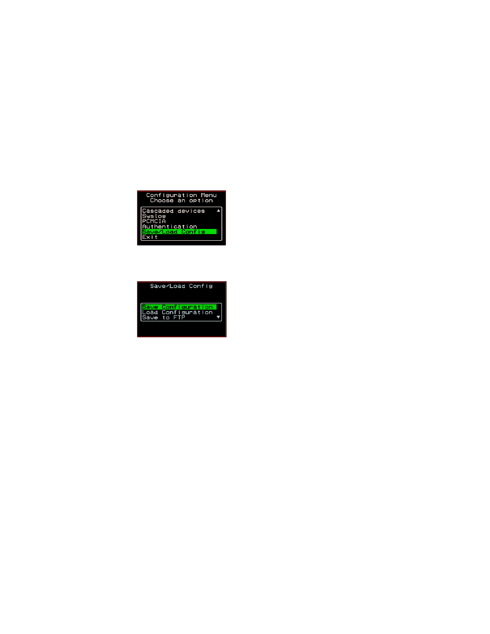 Save/load configuration screens | Cyclades User's Guide User Manual | Page 437 / 506