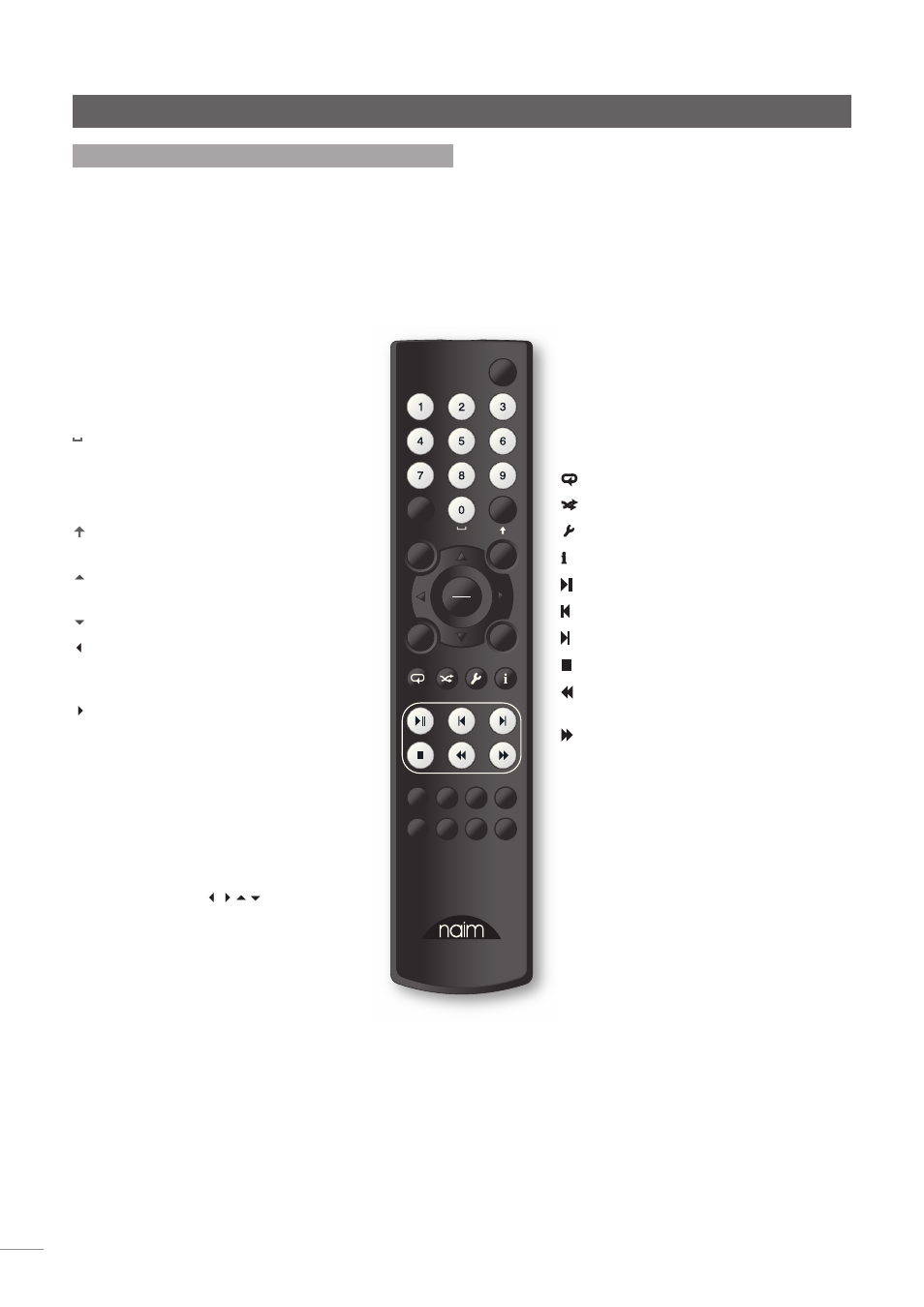 6 ndx/5xs remote handset, Operation | Naim Audio NDX User Manual | Page 10 / 23