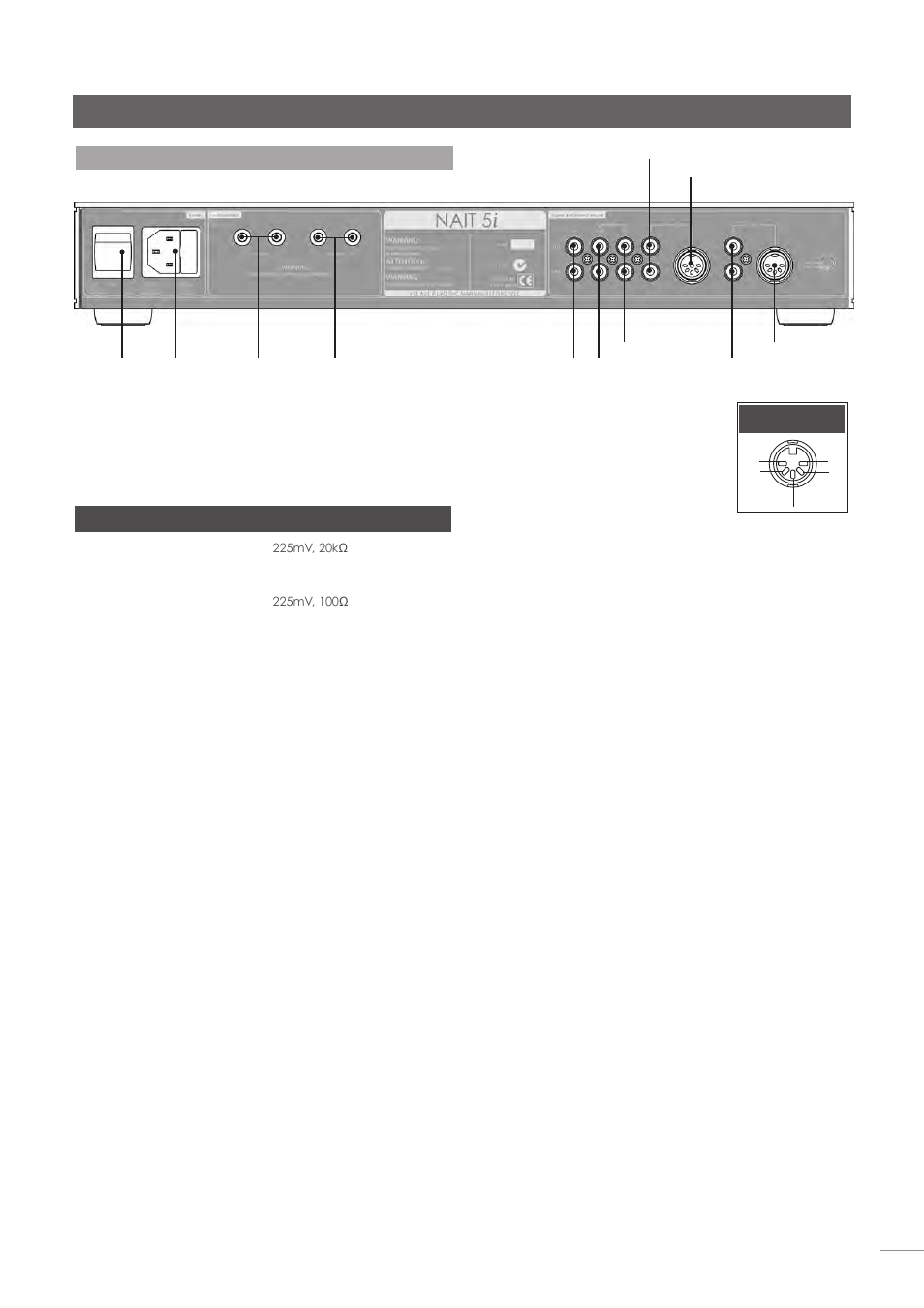 Amplificateur intégré nait 5 i, 27 spécifications nait 5 i, 2 façade arrière du nait 5 i | Naim Audio NAC-N 172 XS User Manual | Page 117 / 178