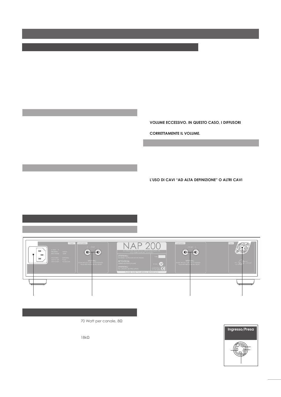 Amplificatore di potenza nap 200, 43 installazione e uso | Naim Audio NAC-N 172 XS User Manual | Page 173 / 178