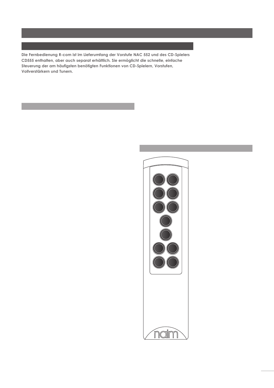 Fer nbedienung r-com, 29 fernbedienung r-com, 2 r-com-tasten | 1 funktionen | Naim Audio NAC-N 172 XS User Manual | Page 77 / 178