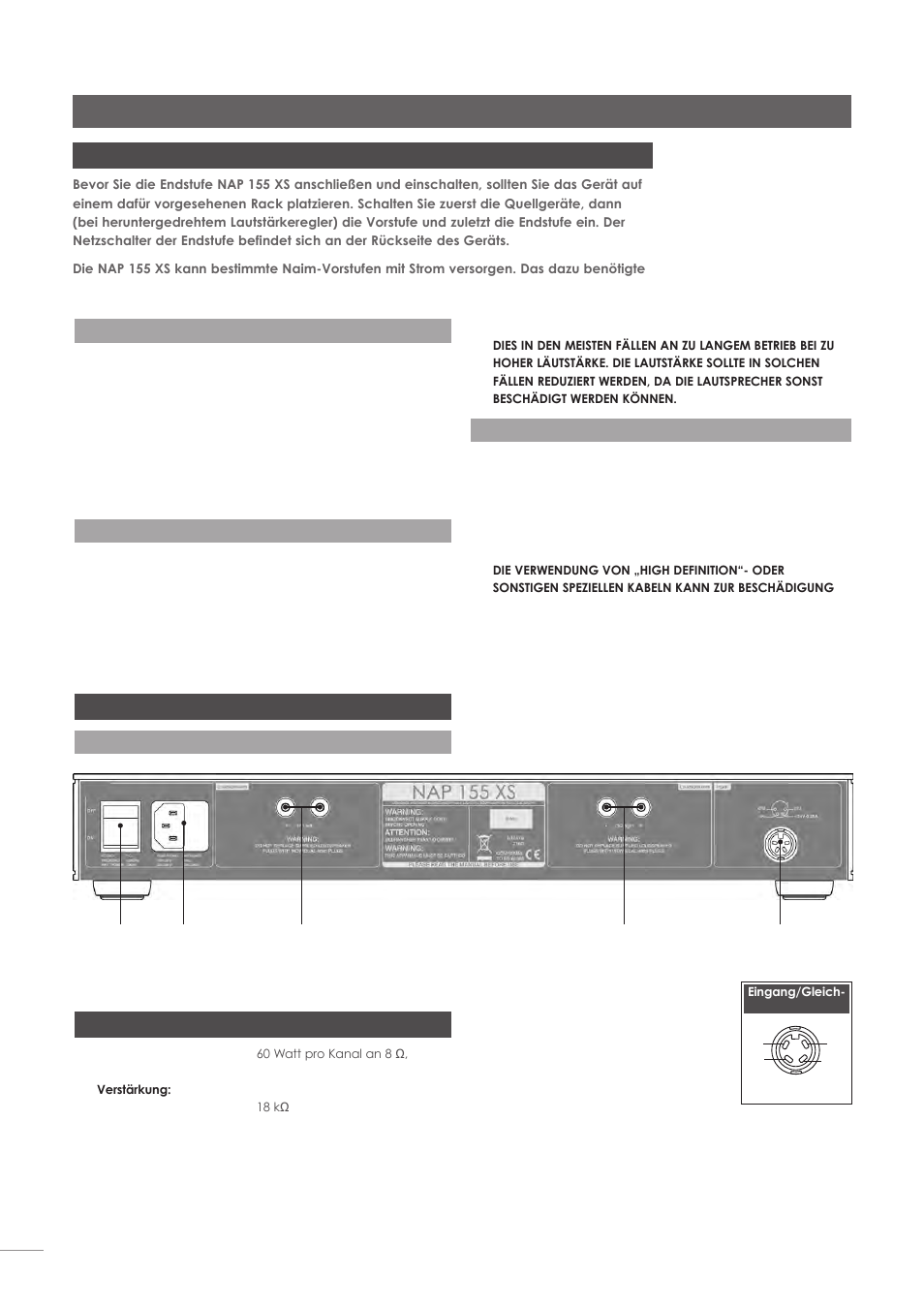 Endstufe nap 155 xs | Naim Audio NAC-N 172 XS User Manual | Page 86 / 178