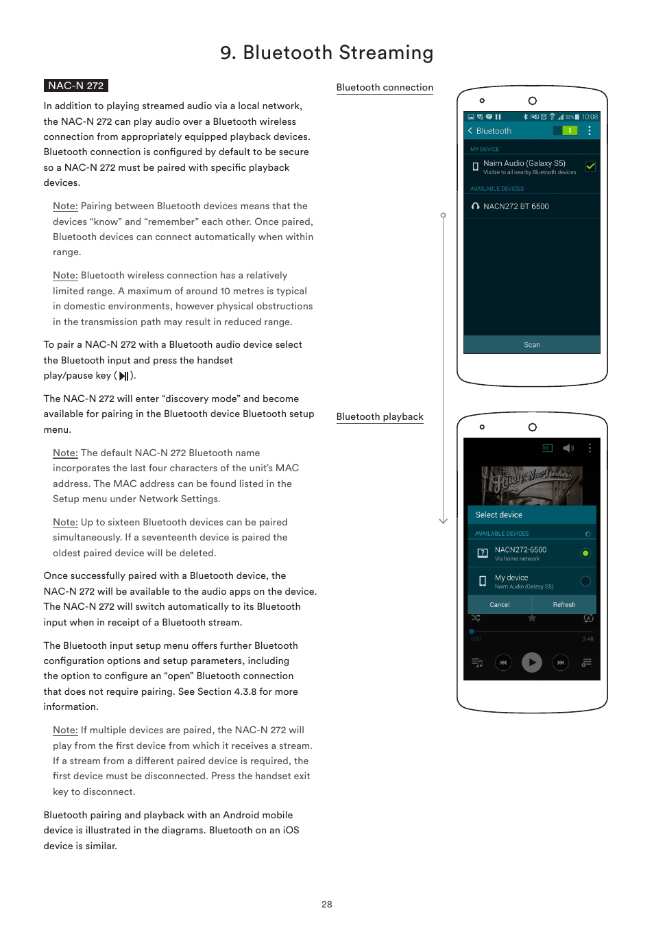 Bluetooth streaming | Naim Audio NAC-N 272 User Manual | Page 30 / 32