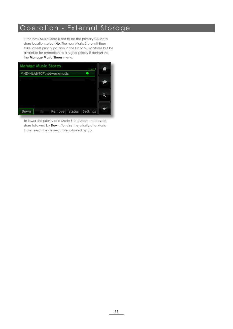 Operation - exter nal storage | Naim Audio HDX User Manual | Page 25 / 30