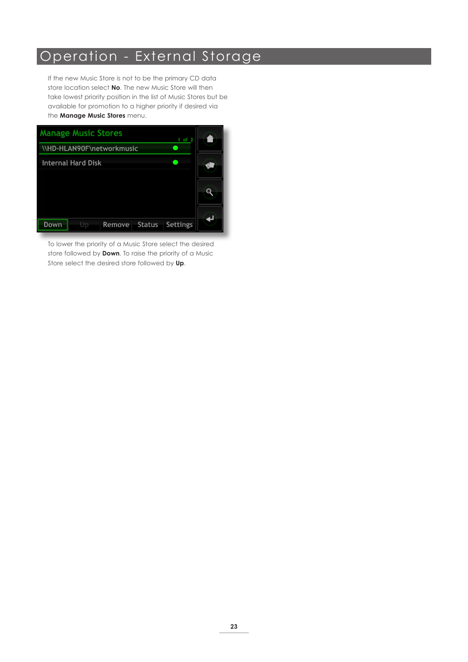 Operation - exter nal storage | Naim Audio HDX User Manual | Page 25 / 32