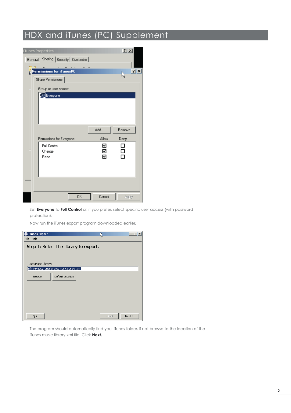 Hdx and itunes (pc) supplement | Naim Audio HDX User Manual | Page 3 / 6