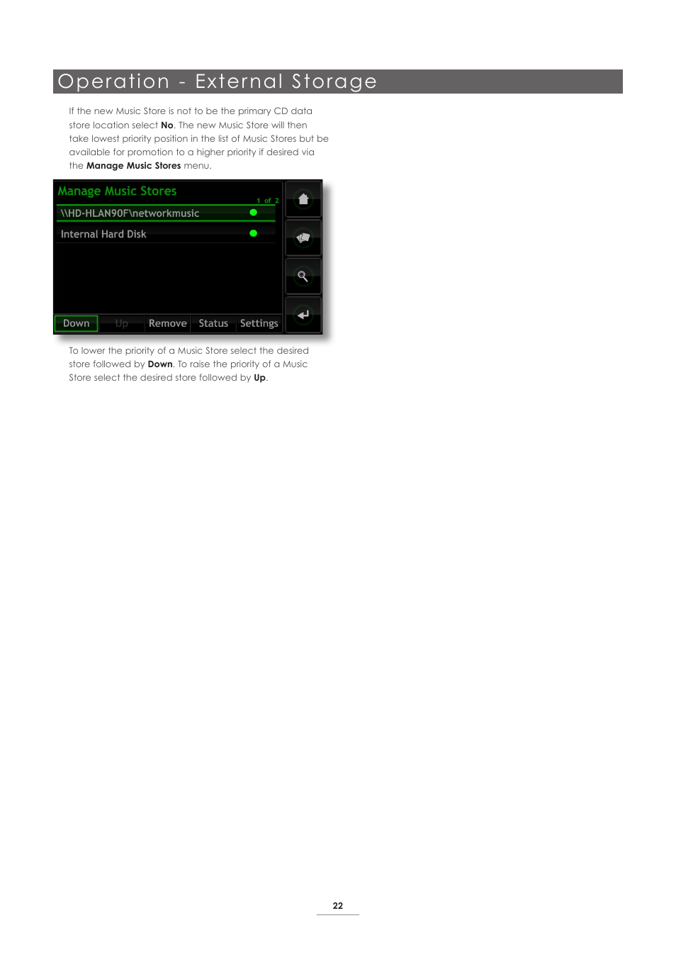 Operation - exter nal storage | Naim Audio UnitiServe User Manual | Page 24 / 31