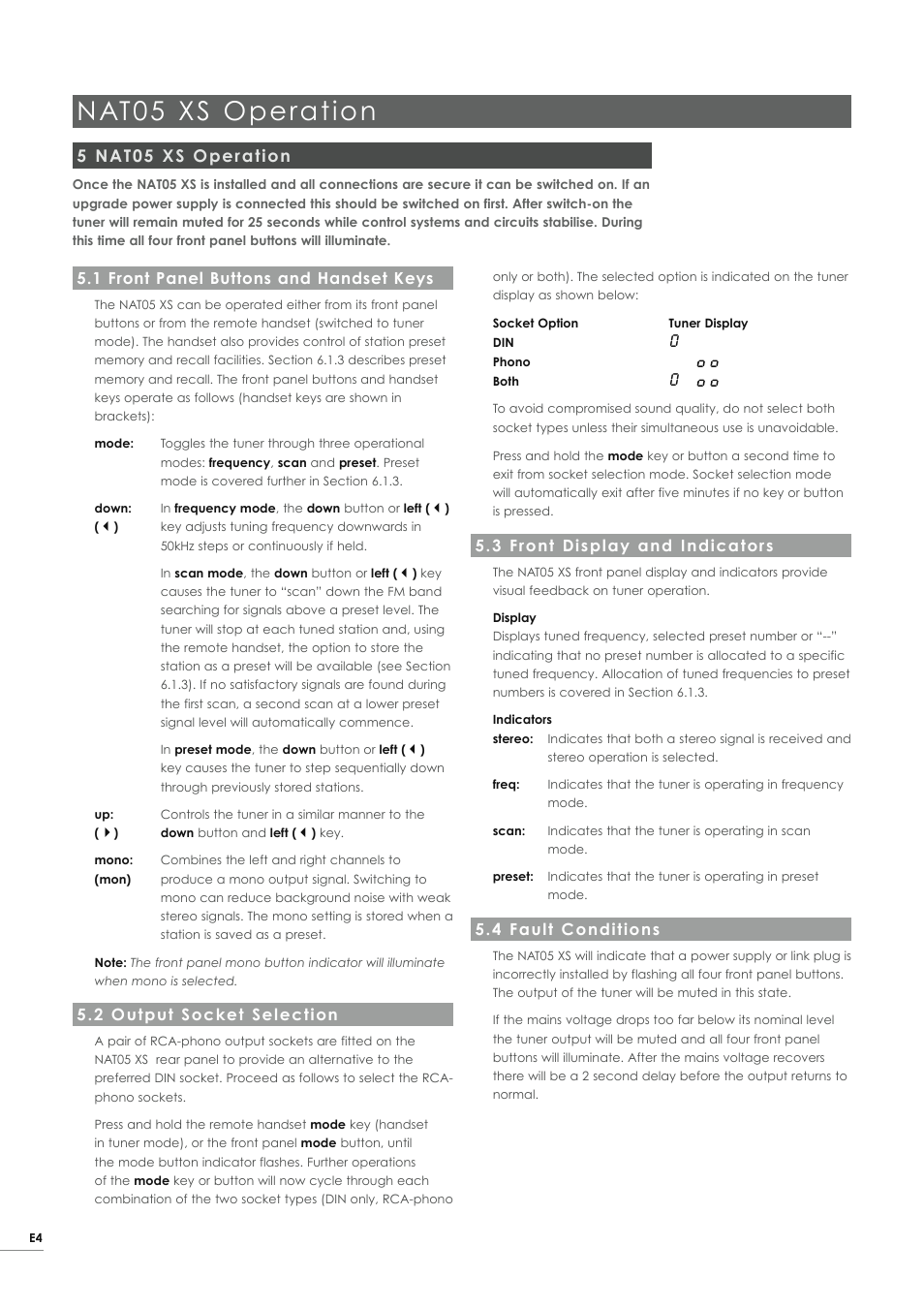 Nat05 xs operation, 5 nat05 xs operation | Naim Audio NAT05 XS User Manual | Page 6 / 34