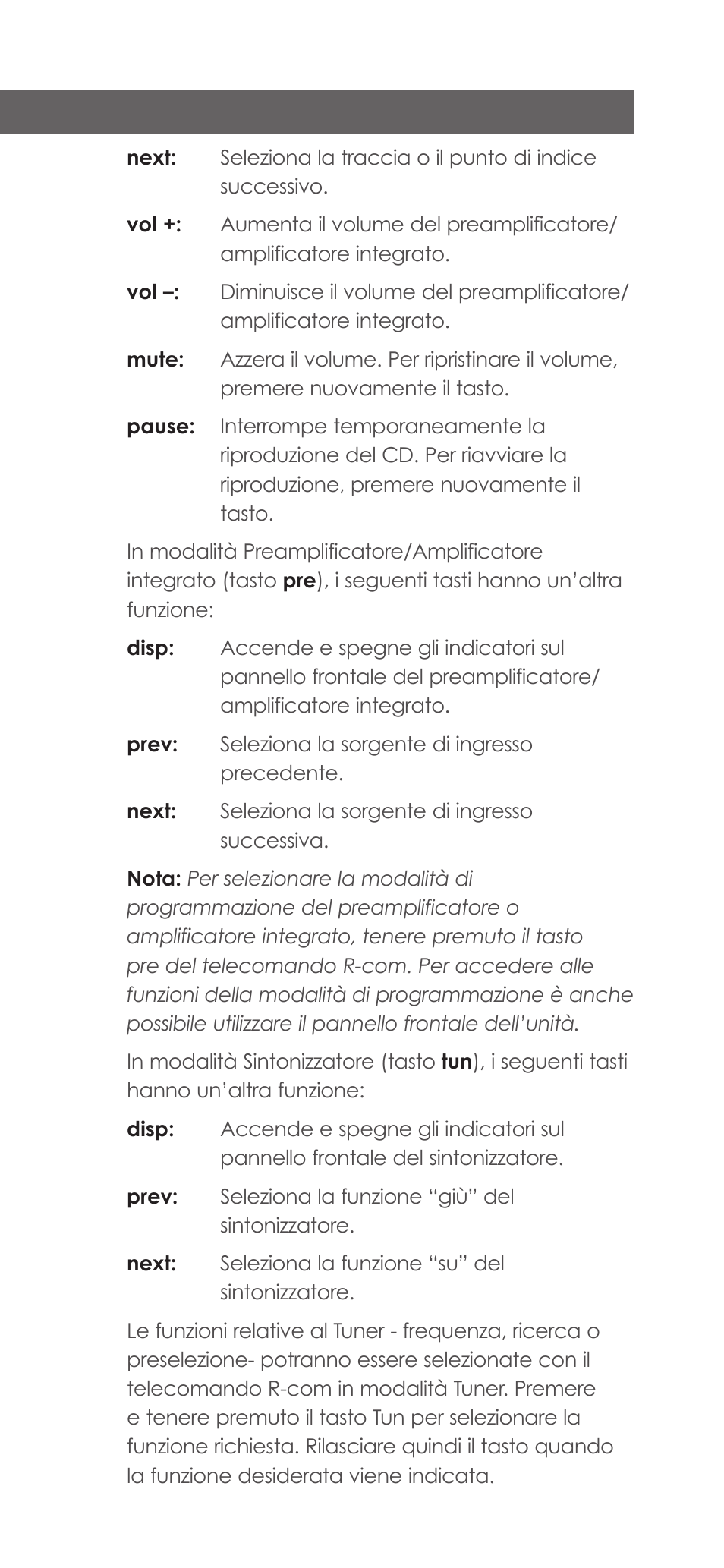 Telecomando r-com | Naim Audio CD555 User Manual | Page 11 / 12