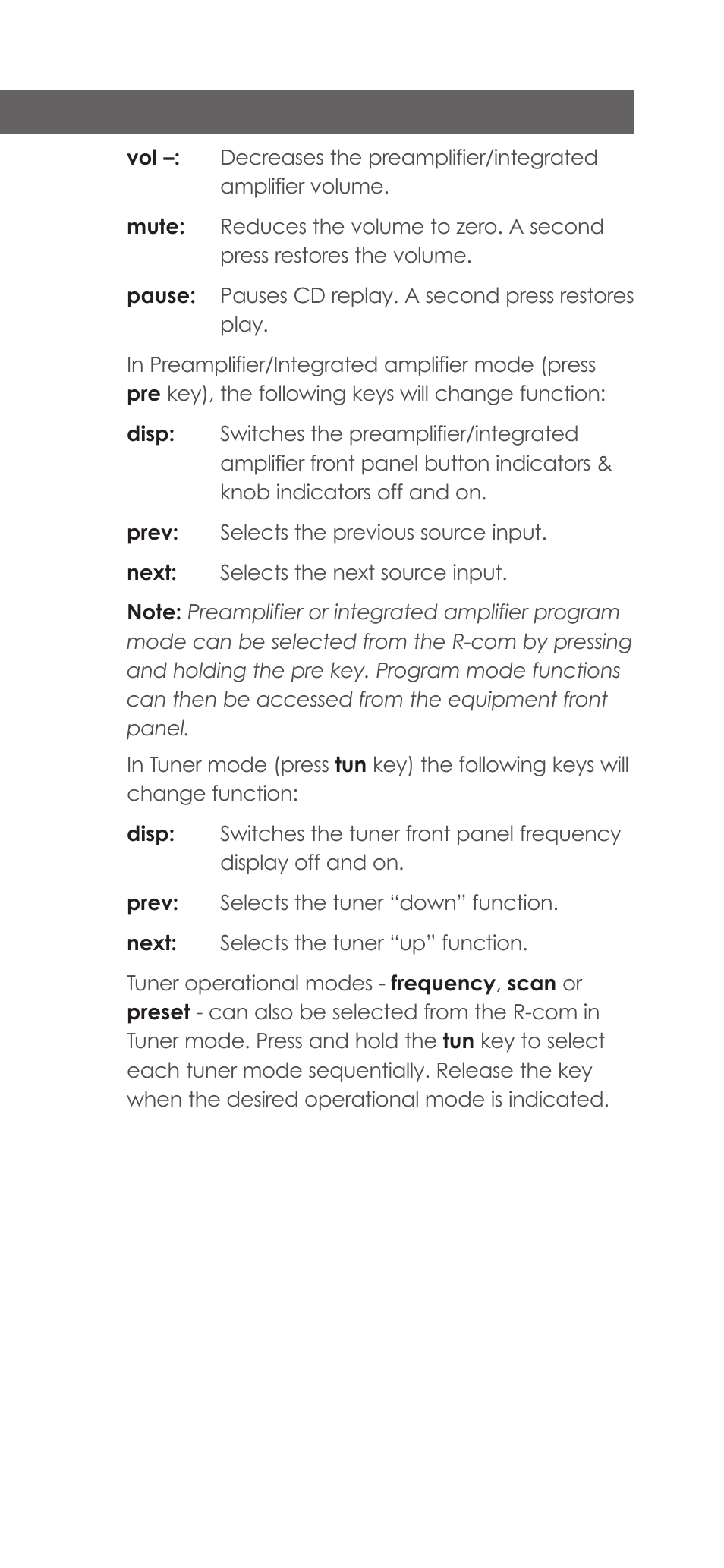 R-com remote handset | Naim Audio CD555 User Manual | Page 5 / 12