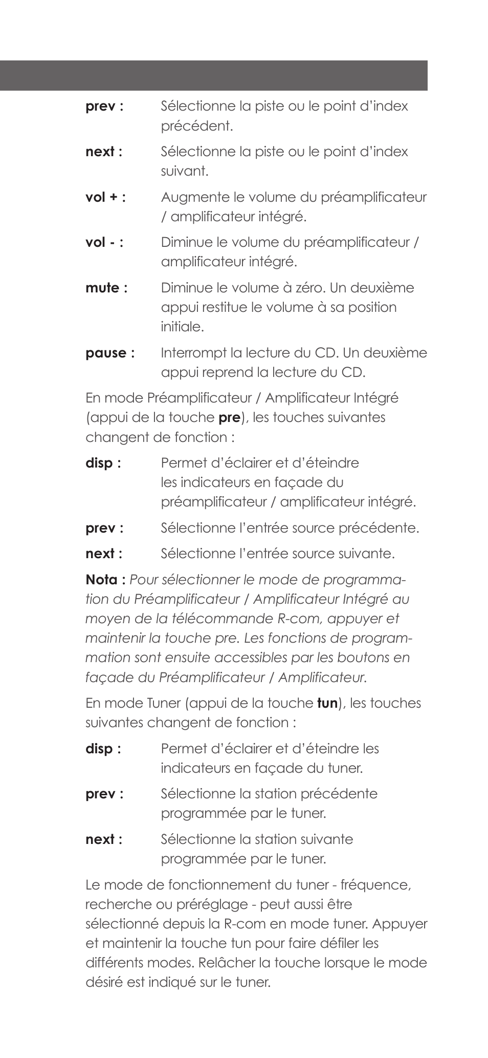 Télécommande r-com | Naim Audio CD555 User Manual | Page 9 / 12