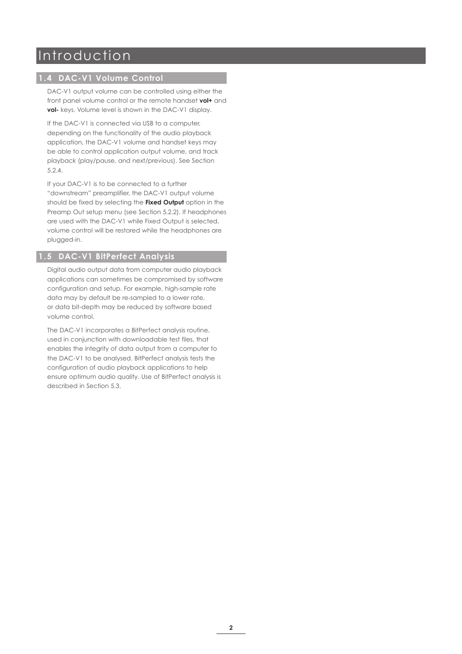 4 dac-v1 volume control, 5 dac-v1 bitperfect analysis, Introduction | Naim Audio DAC-V1 User Manual | Page 4 / 17