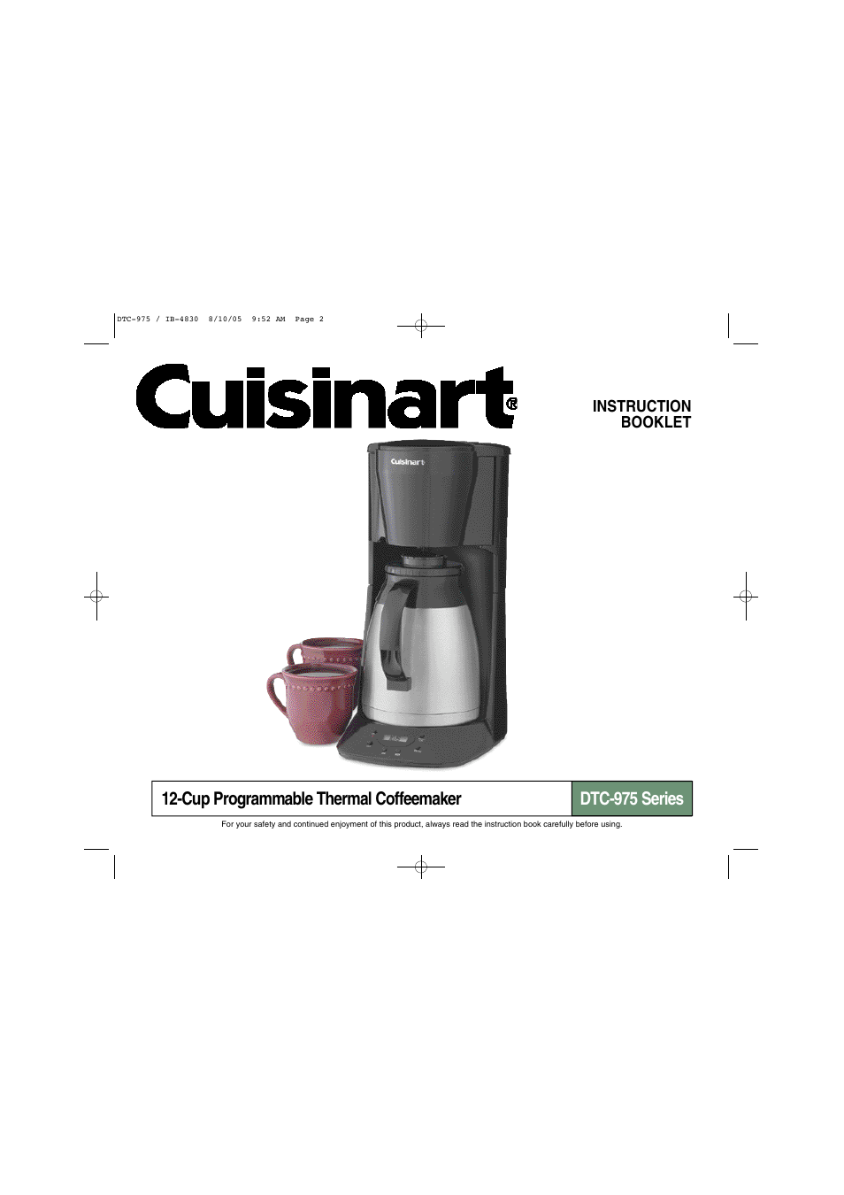 Cuisinart DTC-975 User Manual | 8 pages