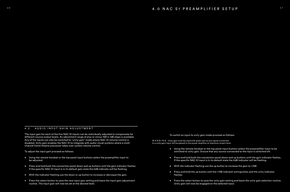 2 audio input gain adjustment | Naim Audio NAP S1 User Manual | Page 14 / 20