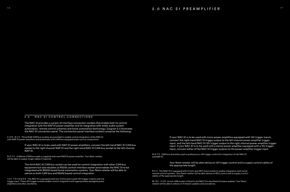 4 nac s1 control connections | Naim Audio NAP S1 User Manual | Page 9 / 20