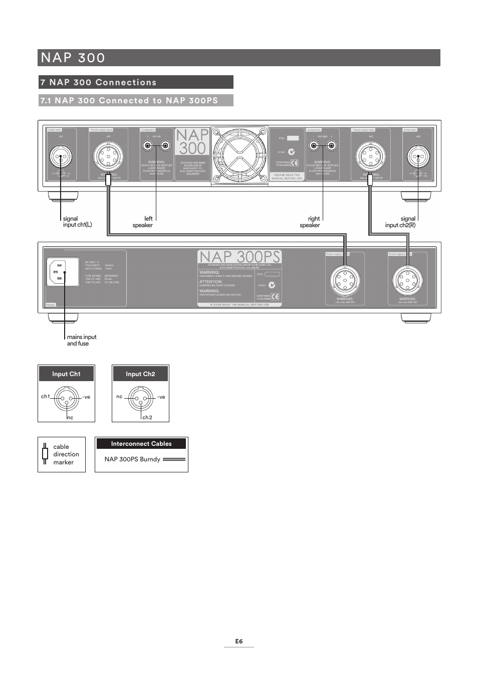 7 nap 300 connections, 1 nap 300 connected to nap 300ps, Nap 300 | Naim Audio NAP 500 User Manual | Page 8 / 15