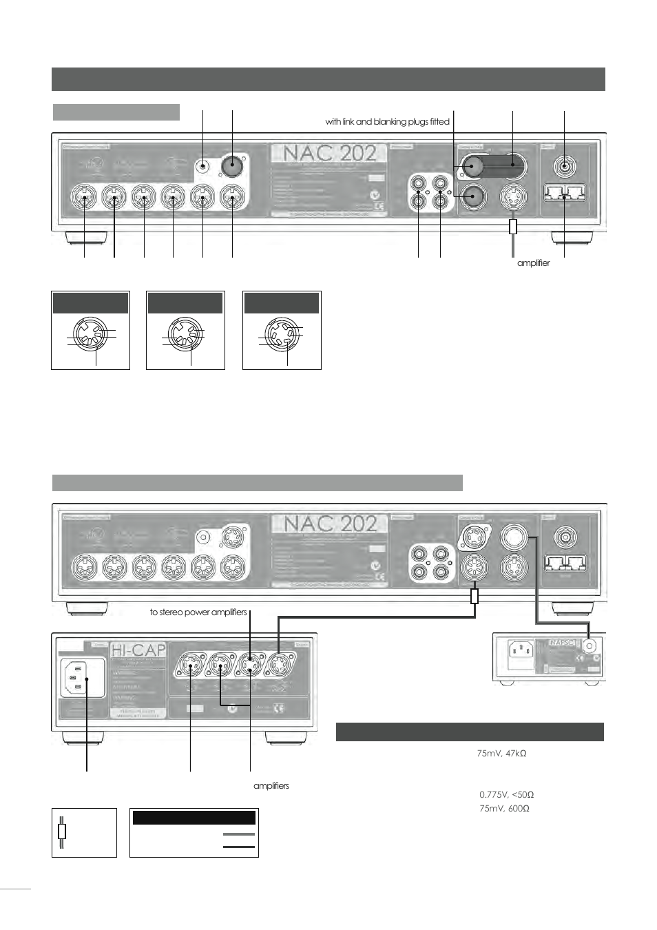 Nac 202 preamplifier, 2 nac 202 rear, 3 nac 202 connected to hi-cap and napsc | Naim Audio NAP 500 User Manual | Page 14 / 44